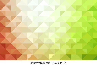 Light Green, Red vector shining triangular background. Colorful abstract illustration with gradient. The template can be used as a background for cell phones.