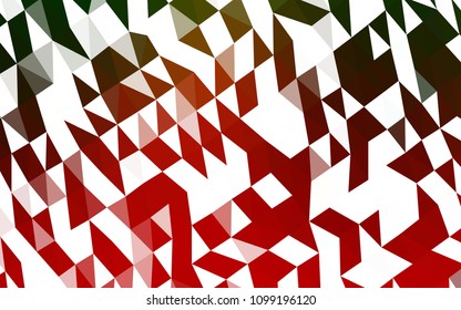 Light Green, Red vector shining triangular template. A vague abstract illustration with gradient. The polygonal design can be used for your web site.