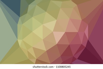 Light Green, Red vector shining triangular cover with a gem in a centre. Elegant polygonal illustration with gradient. A new texture for your web site.