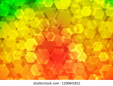 Light Green, Red vector shining hexagonal pattern. An elegant bright illustration with gradient. The completely new template can be used for your brand book.