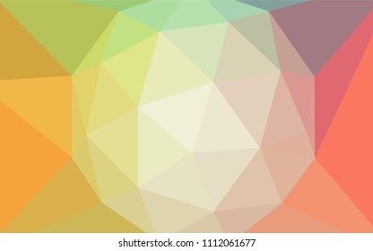 Light Green, Red vector shining triangular backdrop. Creative geometric illustration in Origami style with gradient. Triangular pattern for your design.