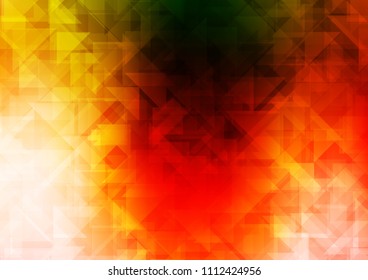 Light Green, Red vector shining hexagonal shining triangular. Shining colored illustration in a Brand new style. A new texture for your design.
