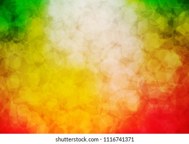 Light Green, Red vector shining hexagonal background. An elegant bright illustration with gradient. The textured pattern can be used for background.