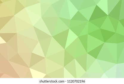 Light Green, Red vector shining triangular cover. Colorful illustration in abstract style with triangles. Triangular pattern for your design.