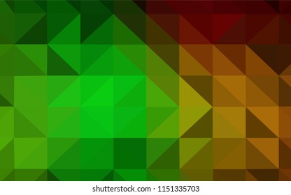 Light Green, Red vector shining triangular cover. Creative illustration in halftone style with triangles. A completely new design for your leaflet.