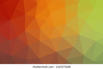Light Green, Red vector shining hexagonal pattern. Triangular geometric sample with gradient.  The textured pattern can be used for background.