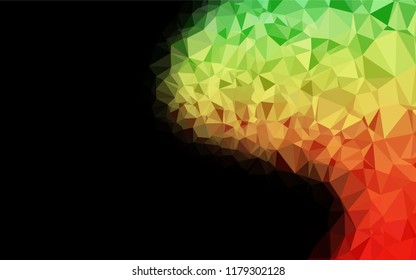 Light Green, Red vector shining hexagonal background. Shining colored illustration in a Brand new style. Triangular pattern for your business design.