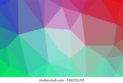 Light Green, Red vector shining triangular backdrop. Shining colorful illustration with triangles. A completely new design for your leaflet.