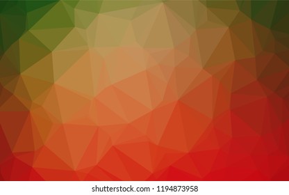 Light Green, Red vector shining hexagonal background. A vague abstract illustration with gradient. The textured pattern can be used for background.