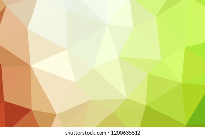 Light Green, Red vector shining triangular backdrop. Shining colorful illustration with triangles. New template for your brand book.