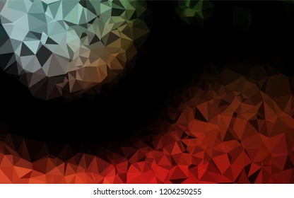 Light Green, Red vector shining hexagonal template. Shining colored illustration in a Brand new style. Triangular pattern for your business design.