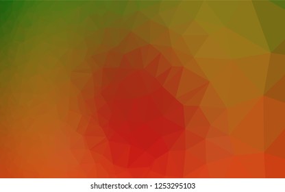 Light Green, Red vector shining hexagonal pattern. Modern geometrical abstract illustration with gradient. The polygonal design can be used for your web site.