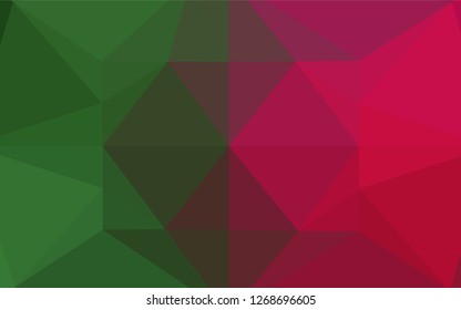 Light Green, Red vector shining hexagonal background. Glitter abstract illustration with an elegant design. Brand new design for your business.