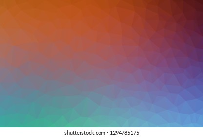 Light Green, Red vector shining triangular layout. Creative illustration in halftone style with triangles. Polygonal design for your web site.