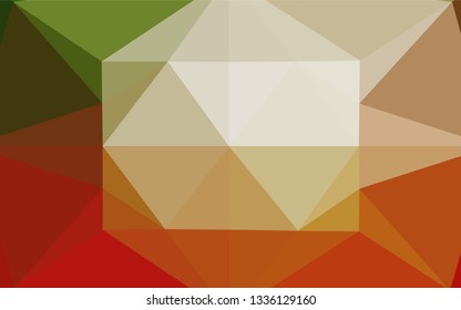 Light Green, Red vector shining hexagonal template. Creative geometric illustration in Origami style with gradient. A completely new design for your business.