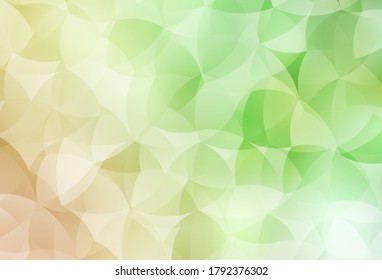 Light Green, Red vector shining triangular backdrop. Shining polygonal illustration, which consist of triangles. Brand new design for your business.