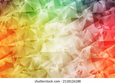 Light Green, Red vector shining triangular background. A sample with polygonal shapes. A new texture for your web site.