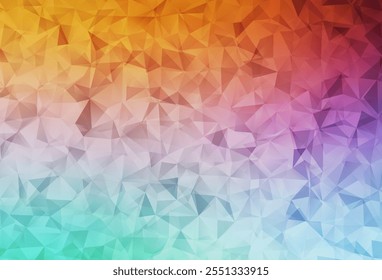 Light Green, Red vector shining triangular backdrop. A completely new color illustration in a polygonal style. Best triangular design for your business.