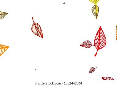 Light Green, Red vector sketch texture. Pattern with gradient colorful leaves in natural style. Brand new design for your business.