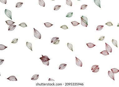 Hellgrüner, roter Vektorgrafik-Hintergrund. Moderne geometrische abstrakte Illustration mit Blättern. Muster für das Markenbuch.
