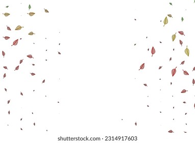 Light Green, Red vector sketch backdrop. Shining colorful illustration with leaves in doodle style. New template for your business design.