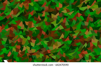 Light Green, Red vector of small triangles on white background. Illustration of abstract texture of triangles. Pattern design for banner, poster, cover.