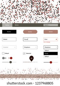 Light Green, Red vector style guide with circles. Colorful ui/ux kit with header consisted of spheres. This template you can use for websites.
