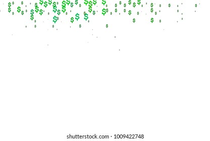 Light Green, Red vector template with US currency. Modern geometrical abstract illustration with banking symbols. The pattern can be used as ads, poster, banner for payments.