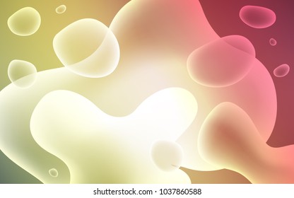 Light Green, Red vector template with liquid shapes. Shining illustration, which consist of blurred lines, circles. The best blurred design for your business.