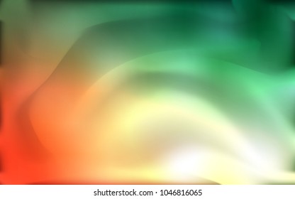 Light Green, Red vector template with lines, ovals. A sample with blurred bubble shapes. Brand-new design for your ads, poster, banner.