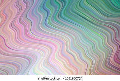 Light Green, Red vector template with lines, ovals. Blurred geometric sample with gradient bubbles.  Marble style for your business design.