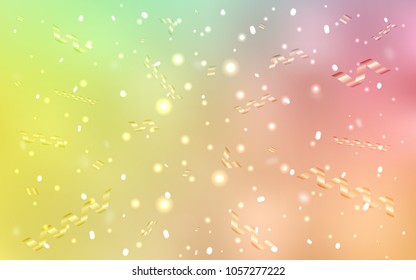 Light Green, Red vector template with carnival confetti. Beautiful colored illustration with ribbon in celebration style. The template can be used as a background for postcards.
