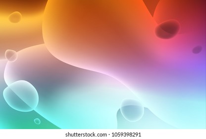 Light Green, Red vector template with lines, ovals. A vague circumflex abstract illustration with gradient. New composition for your brand book.
