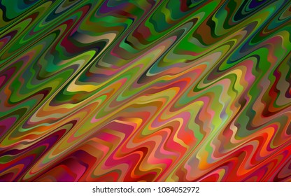 Light Green, Red vector template with bent lines. Creative geometric illustration in marble style with gradient. The template for cell phone backgrounds.