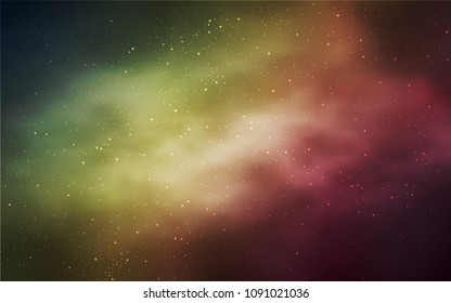 Light Green, Red vector template with space stars. Space stars on blurred abstract background with gradient. Pattern for astrology websites.