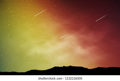 Light Green, Red vector template with space stars. Shining colored illustration with bright astronomical stars. Pattern for astronomy websites.