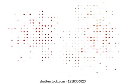 Light Green, Red vector template with crystals, triangles. Abstract gradient illustration with triangles. Best design for your ad, poster, banner.