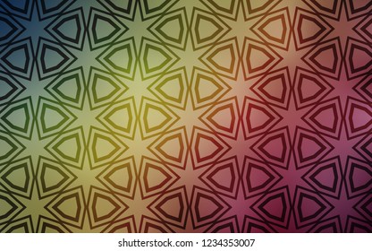 Light Green, Red vector template with sky stars. Shining colored illustration with stars. Pattern for websites, landing pages.