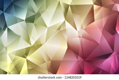Light Green, Red vector template with crystals, triangles. Beautiful illustration with triangles in nature style. Pattern for commercials.