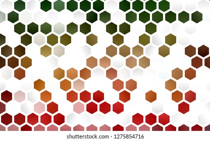 Light Green, Red vector template in hexagonal style. Design in abstract style with hexagons. Pattern for ads, leaflets.