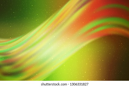 Light Green, Red vector template with space stars. Modern abstract illustration with Big Dipper stars. Template for cosmic backgrounds.