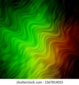 Light Green, Red vector template with curves. Colorful illustration with curved lines. Template for your UI design.