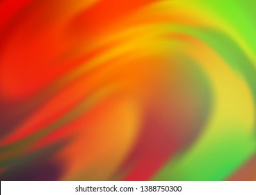 Light Green, Red vector template with lava shapes. Shining crooked illustration in marble style. Marble design for your web site.