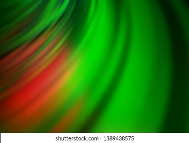 Light Green, Red vector template with bent ribbons. A vague circumflex abstract illustration with gradient. A completely new marble design for your business.
