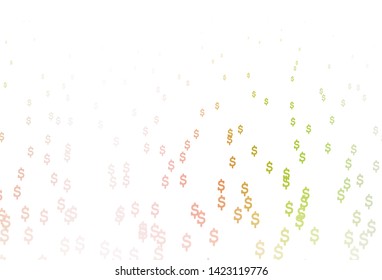 Light Green, Red vector template with Dollar. Modern abstract illustration with symbols of money. The pattern can be used for financial, investment websites.