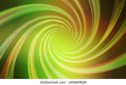 Light Green, Red vector template with space stars. Shining colored illustration with bright astronomical stars. Best design for your ad, poster, banner.