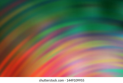 Light Green, Red vector template with curved lines. Colorful illustration in simple style with gradient. The best colorful design for your business.