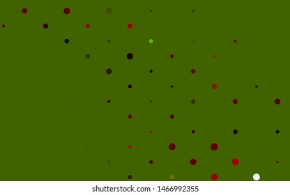 Light Green, Red vector template with circles. Blurred bubbles on abstract background with colorful gradient. Template for your brand book.