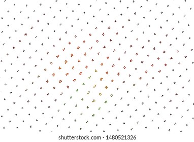 Light Green, Red vector template with isolated letters. Colored alphabet signs with gradient on white background. Smart design for promotion of university.