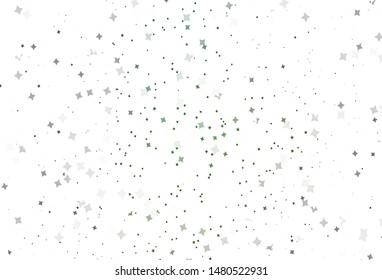 Light Green, Red vector template with sky stars. Glitter abstract illustration with colored stars. Pattern for astronomy websites.